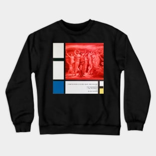 Mondrain and Pleiades, Collage Art Design With Primary Colours. Crewneck Sweatshirt